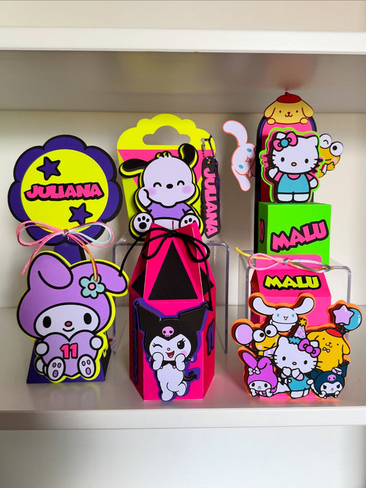 Kit 20 Peças Premium Turma Hello Kitty Neon